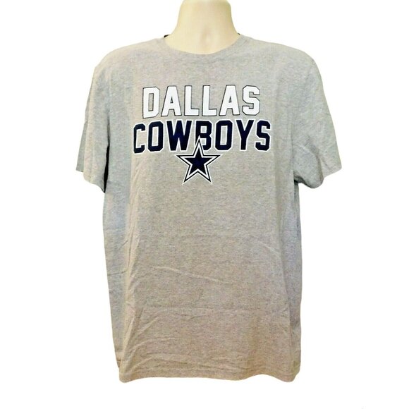 Dallas Cowboys Tee Shirt L Gray NFL Football Short Sleeve Cotton Polyester - Picture 2 of 6